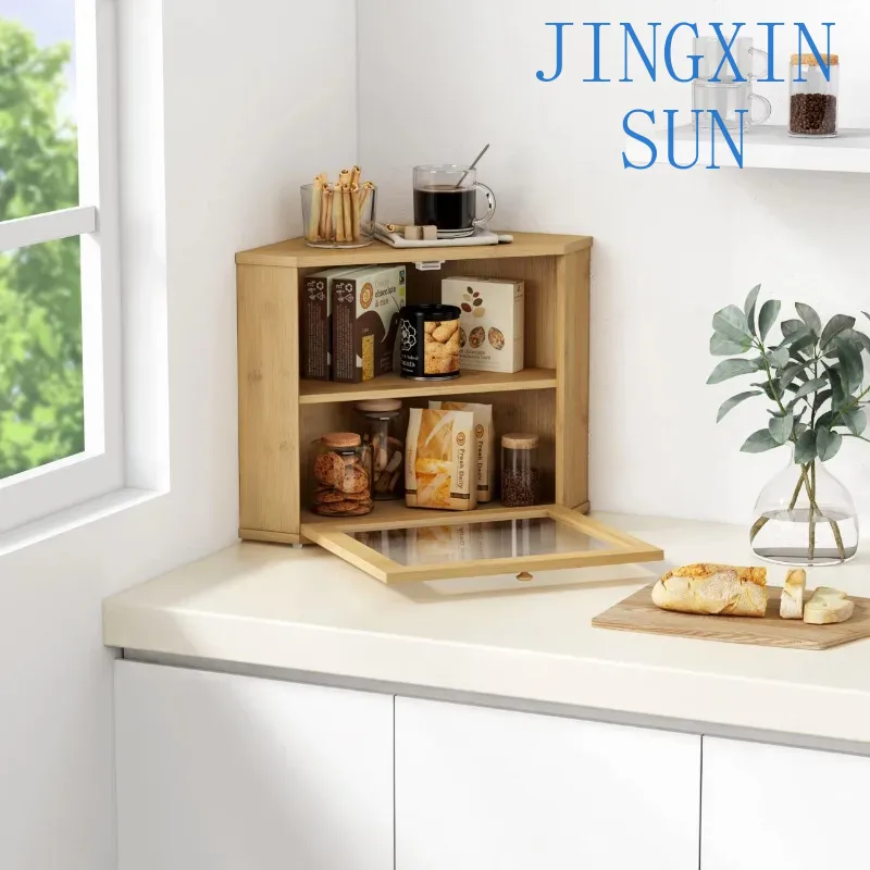 Kitchen Baking Corner - 2 الطبقة الخيزران الزاوية صندوق الخبز