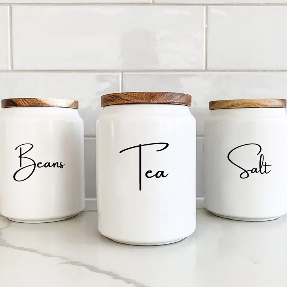 Kitchen Baking Organization - ملصقات لتنظيم المطبخ، ملصقات مقاومة للماء