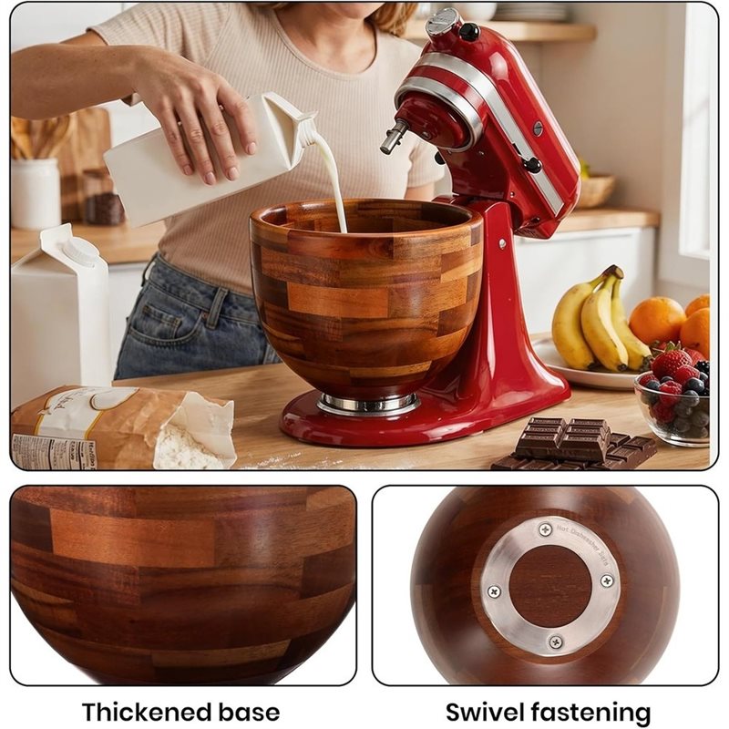 Kitchenaid Baking Bowl - وعاء خلط خشبي من ABGH لخلاط