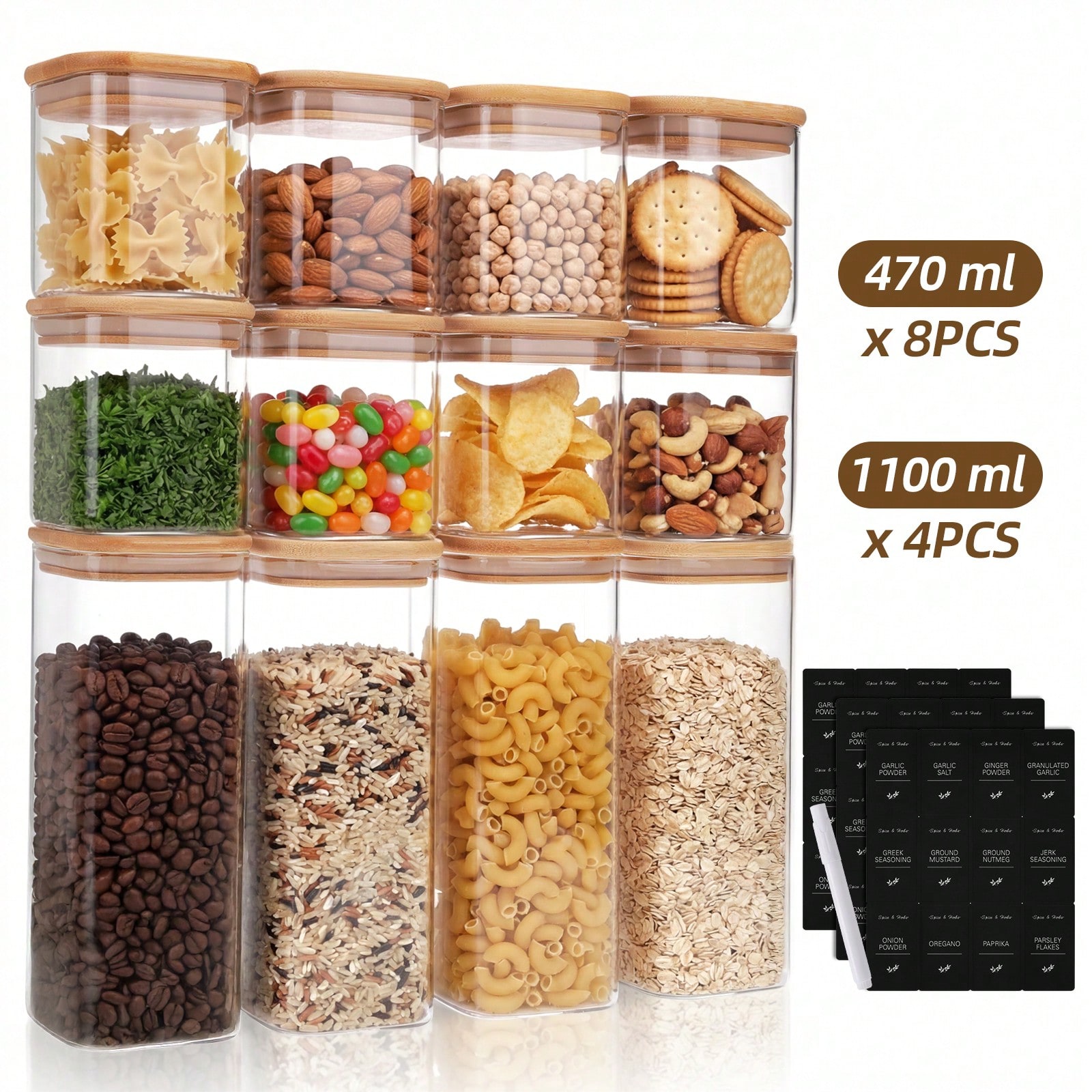 Kitchen Baking Organization - تومنك 12 قطعة من حاويات تخزين