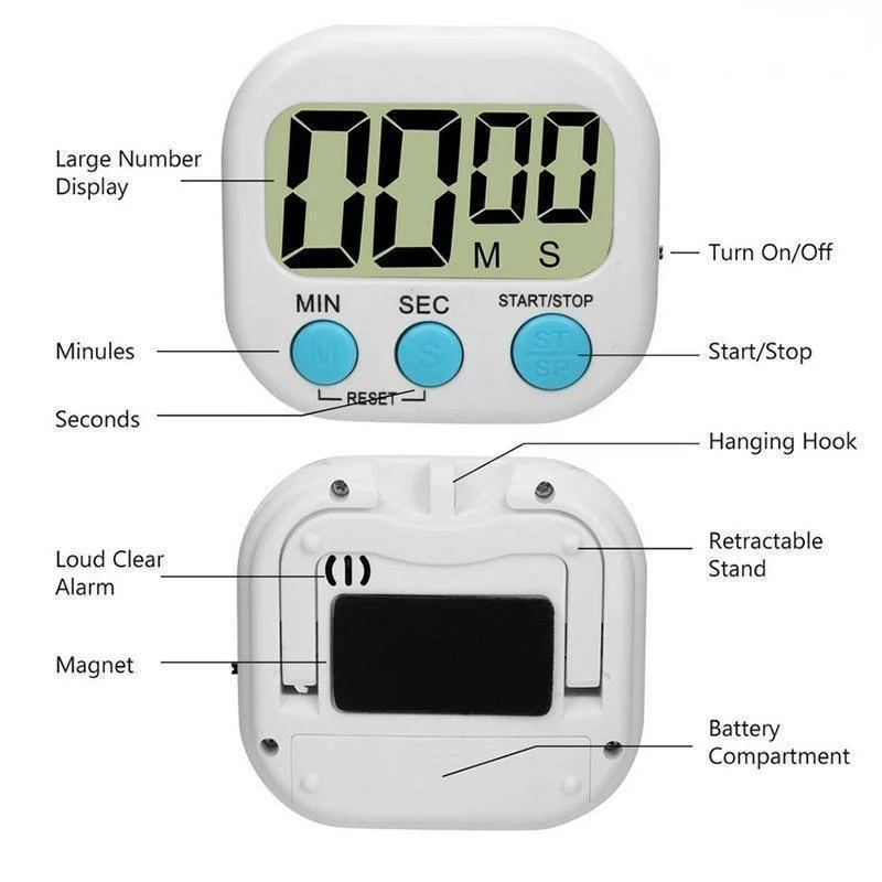 مؤقت مطبخ رقمي صغير بأرقام كبي - مراجعة Kitchen Baking Timer وسعره