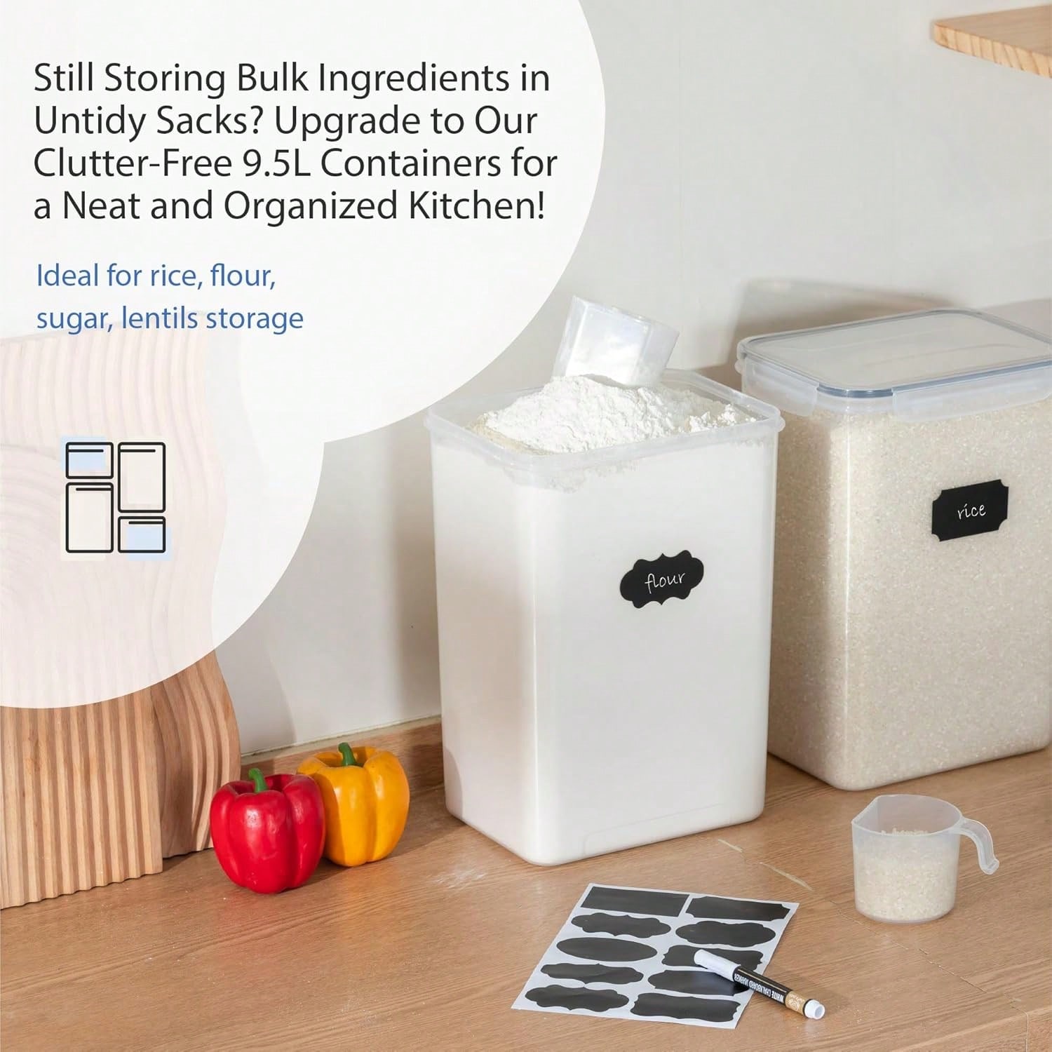 حاويات تخزين طعام كبيرة الحجم  - مراجعة Kitchen Baking Canisters وسعره