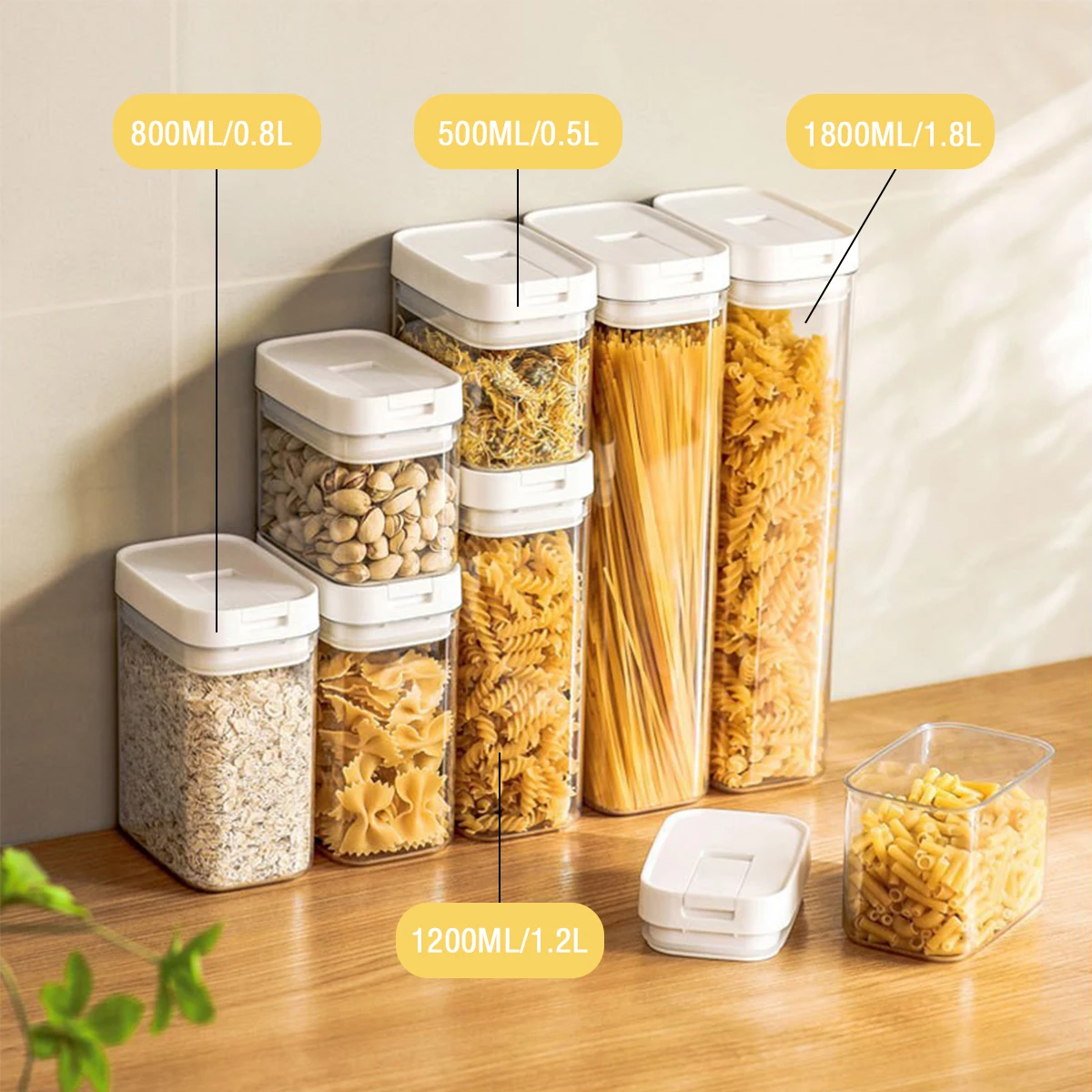 صندوق تخزين المعكرونة البلاستي - مراجعة Kitchen Bank وسعره