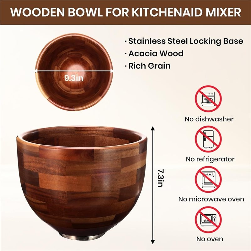 وعاء خلط خشبي من ABGH لخلاط كي - مراجعة Kitchenaid Baking Bowl وسعره