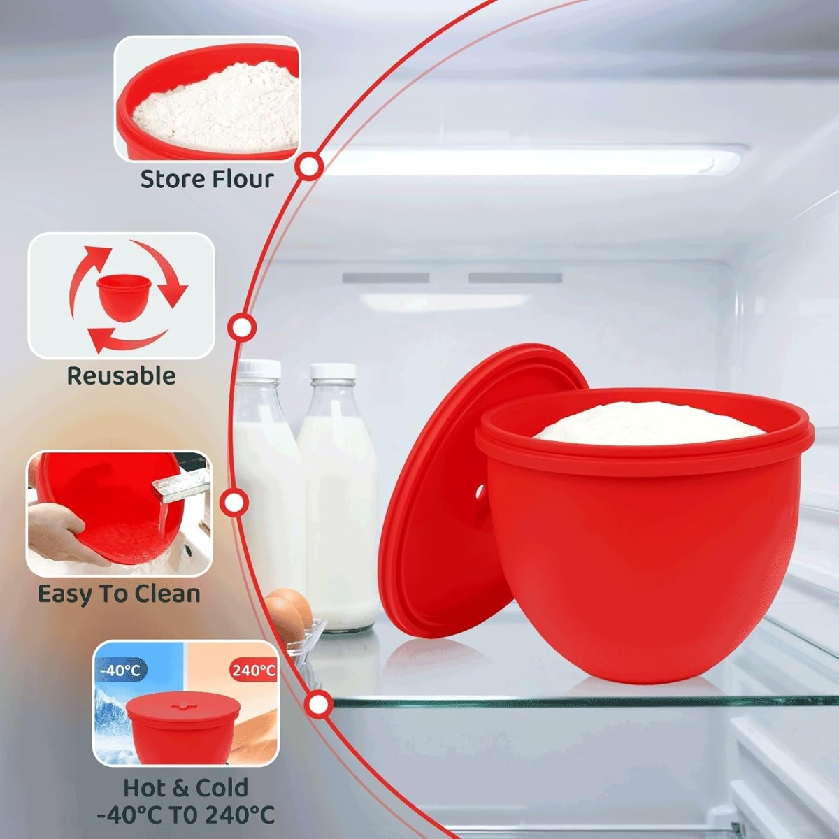 بطانة وعاء خلاط سيليكون مع غطا - مراجعة Kitchenaid Baking Bowl وسعره