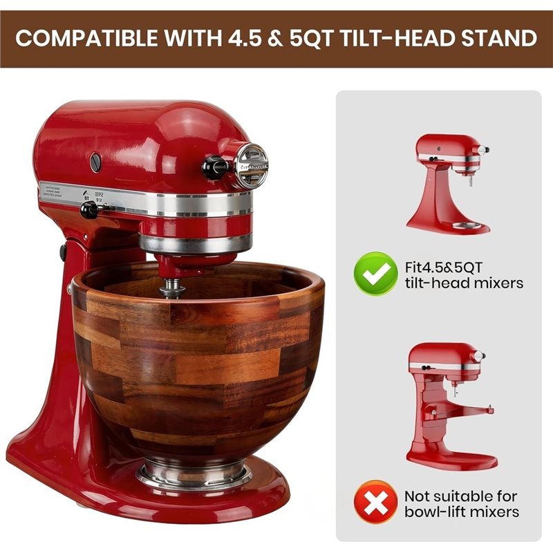 وعاء خلط خشبي AB41 لخلاط كيتشن - مراجعة Kitchenaid Baking Bowl وسعره