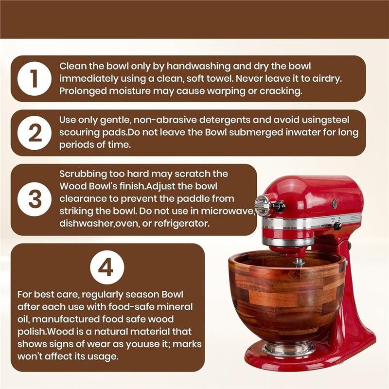وعاء خلط خشبي AB41 لخلاط كيتشن - مراجعة Kitchenaid Baking Bowl وسعره