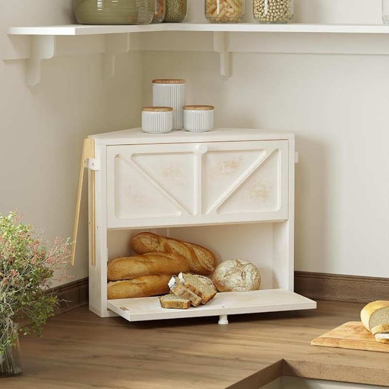 صندوق خبز خشبي قديم ذو طبقتين، - مراجعة Kitchen Baking Corner وسعره
